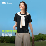 蕉下（beneunder）安心品质t恤女短袖凉感宽松吸汗防晒户外CC959漫暮黑M