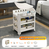 淘尼屋尿布台婴儿护理台多功能全塑料婴儿床可移动新生儿换衣洗澡抚触台 尿布台PU软垫三个挂盒四个收纳盒 尿布台进口HDPE食品级0甲醛