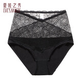 夏.娃.之.秀内裤女轻薄款透气舒适包臀中腰柔软裸感女生三角短裤衩提臀底裤 黑色 (K3073) 1条 L