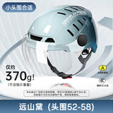 蓝极星超轻骑士头盔电动摩托车透气头盔夏季男女头盔轻便半盔夏日清凉盔新国标3C认证A类 远山黛M【小头围52-58cm】 标配透明短镜