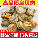 味名甄新鲜特大鲜剥冷冻带黄超大号扇贝肉海鲜水产生鲜食材火锅食材 少冰特大号扇贝肉2500g【家庭装】