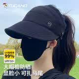 啄木鸟（TUCANO）防晒帽女渔夫帽夏季防紫外线遮阳帽太阳帽户外出游鸭舌帽可扎马尾