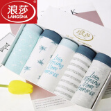 浪莎（LangSha）女士内裤纯棉中腰女生短裤年轻少女三角裤春夏季潮 F款礼盒 5条 M 码40-50kg