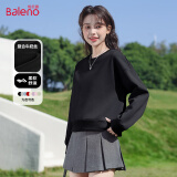 班尼路（Baleno）牛奶丝圆领短款潮流卫衣女2025年春秋季新款新年战袍小个子外套