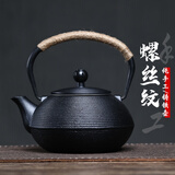 束氏生铁壶烧水壶煮水壶生铁壶日式茶具铸铁壶煮茶壶养生壶-螺纹盘旋