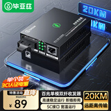 毕亚兹 百兆单模双纤光纤收发器 光电转换器 SC接口20公里 0-25KM 发射端 SFQ-100-S20KM