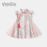 凡猎女童连衣裙夏装2026新款儿童公主裙旗袍汉服宝宝周岁礼服夏季