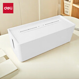 得力（deli）桌面理线盒/收纳盒 插座/插线板/插排/排插/接线板/拖线板 8906 典雅白