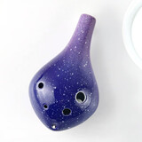 木火6孔陶笛中音C调星空专业演奏学校教学陶笛免费刻字初学长嘴六孔AC 教学款星空（偏深）+小陶笛