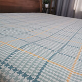 妙客（MI AOKE）天津传统老帆布凉席纯棉加厚单人幼儿园老粗布夏凉布宿舍帆布床单 墨绿格 【当日发货】 帆布床单单件 210cm*180cm