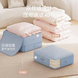 百草园羽绒服收纳袋可视压缩袋手提便携衣物棉被旅行整理袋超大号蓝色