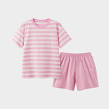 蕉内（Bananain）王一博同款305H纯棉睡衣男女士100%棉情侣家居服短袖短裤套装夏季 【短裤款条纹-女】蕾粉横条纹 M