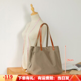 向东走母亲节礼物送妈妈包包女包新款牛津布手提包大容量单肩帆布托特包 卡其色小号（收藏加购，得梳子，香包）