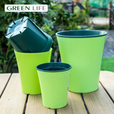 GREENLIFE进口加厚塑料青山花盆绣球月季艺术盆阳台种植盆君子兰花盆控根盆 圆形青山盆（随机色三个装） 15CM