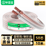 毕亚兹 发烧级纯铜音频线 音响线 音箱线 喇叭线 发烧级 增强型屏蔽抗干扰 纯铜50芯 10米