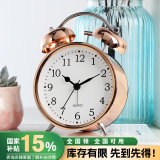 汉时（Hense）创意机械打铃闹钟学生专用起床神器儿童闹表桌面小时钟HA02玫瑰金
