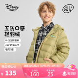 迪士尼（DISNEY）男童轻薄羽绒服耐脏油污90白鸭绒儿中大童衣服24冬DB431KE05绿130