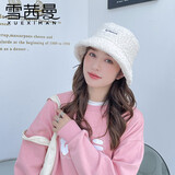 雪茜曼帽子女冬天羊羔绒毛渔夫帽韩版潮流日系盆帽冬季保暖毛线帽女