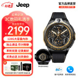 JEEP吉普黑骑士电话智能手表男SIM独立通话4G插卡运动可上网黑金F-X3 节日礼物