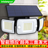颖朗 太阳能庭院灯户外照明感应灯家用室外防水一体式LED别墅大门壁灯