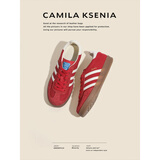 CAMILA KSENIA阿甘鞋女士2026年新款夏季时尚百搭厚底德训鞋红色系休闲运动鞋子 红色 37