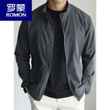 罗蒙（ROMON）春夏轻量化透气速干防晒透气立领通勤休闲薄款夹克外套男士潮 太空灰(高品质) L (130-150斤)