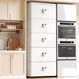 纳份爱特大号加厚抽屉式收纳柜子塑料宝宝衣柜儿童玩具整理箱衣物储物柜 40面宽奶油色黑白米奇把手【侧边加厚密封】 五层