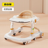 BABYALAN婴儿学步车宝宝学行车多功能防侧摔防o型腿宝宝助力手推车6-18月 基础款-白色-宝宝学步车