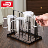 青苹果玻璃杯水杯 耐高温玻璃泡茶杯 可加热围炉煮茶牛奶早餐杯六只装