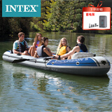 INTEX 68325加厚加大五人戏水玩具皮划艇充气船户外钓鱼折叠艇戏水玩具