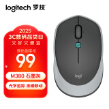 罗技（Logitech）M380 无线鼠标 无线2.4G 办公鼠标 百度AI智能语音输入打字翻译 家用办公型 M380石墨黑