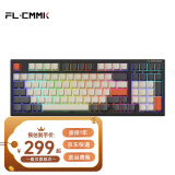 腹灵FL980V2Pro 有线/蓝牙/2.4G三模客制化机械键盘gasket结构正刻侧刻键帽热插拔蓝牙键盘无线键盘 FL980V2Pro LS版-大碳侧刻 悦动红轴