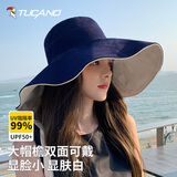 啄木鸟（TUCANO）渔夫帽女夏季防晒帽遮阳帽防紫外线户外大帽檐遮脸太阳帽百搭帽子