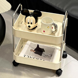 卓博置物架落地可移动零食架客厅储物架卫生间浴室收纳架SJ12白色两层