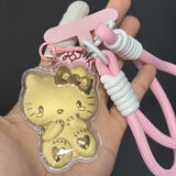 ins粉色0.02gKT猫钥匙扣可爱黄金卡通手机链包包挂件车挂饰送女友 ins粉色0.02gKT猫钥匙扣可爱黄金