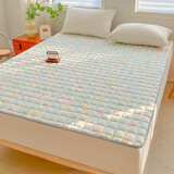 罗兰家纺可水洗全棉家用床垫保护垫 薄款防滑可折叠软垫床褥垫被双人单人 HC全棉防滑床褥幸运叶 200cm*180cm