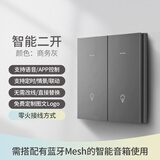 已接入米家app智能开关支持蓝牙mesh双控支持小爱同学语音灯控 零火版/需零线】智能二开-星空灰