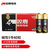 双鹿 双鹿官方新精品碱性电池适用儿童玩具遥控器血压计血糖仪鼠标键盘挂钟遥控汽车5号LR6AA 5号40粒