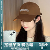 回力鸭舌帽女2025新款帽子深顶宽帽檐大头围棒球帽显脸小防晒帽遮阳帽 棕色