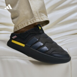 adidas ADIPUFF面包鞋柔软舒适穆勒鞋棉鞋男女阿迪达斯官方轻运动 黑色/碳黑/银灰黄 43