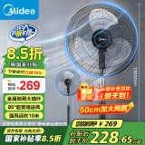 美的（Midea）【金属铝片】工业电风扇/飓风落地扇/空气通风金属扇/牛角扇/立式电风扇/大风力宿舍扇 FES45-20A