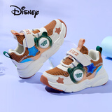 迪士尼（Disney）儿童跑步鞋男女童户外春秋休闲鞋中小童透气运动鞋 米色/浅棕 27