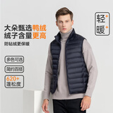 雪中飞秋冬新款男式轻薄羽绒服马甲基础男士短款羽绒秋马甲 黯青色|5089 M 170/92A