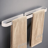 雅美姬（YAMEIJI）美式黑色毛巾架单杆浴室挂件毛巾杆卫生间免打孔毛巾圈环浴巾挂架 【奶白加厚】60CM