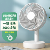 卡西道夫电风扇家用usb电扇台式小型迷你宿舍床头台扇桌面小风扇床上用便携办公室可充电大风力摇头风扇 【摇头】大面罩3600毫安+定时 加10 换购双口充电头