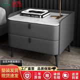 慕朗迪轻奢岩板简易床头柜卧室极窄床边柜子小型全实木夹缝床前柜 【整装发货】深灰色 全实木 正面50cm 侧40cm 高48cm