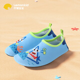 lemonkid儿童沙滩鞋水上乐园潜水游泳鞋男女童软底拖鞋 晴空蓝鲨鱼 34/35
