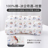 康贝邦儿童枕套纯棉100%棉枕套全棉枕头套婴幼儿卡通枕套 3-5岁 企鹅的夏天(白色)/三阶段