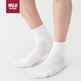 无印良品（MUJI）男女通用 合脚直角 袜口无橡筋袜 袜子 白色5s 均码25-27cm