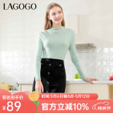 lagogo多巴胺多色修身软糯针织衫女拉谷谷2024冬新款半高领打底衫 薄荷绿(L6) M 160/38